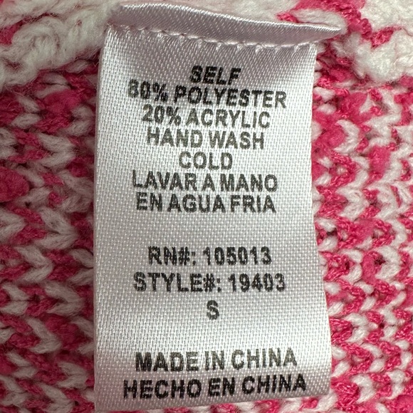 Saving Jane western chic pink and white tribals knit open front cardigan small - Picture 4 of 7